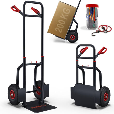 Diable pliable Chariot de transport charge max.200kg Hauteur réglable (1/5)