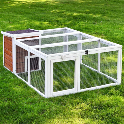 Bb-Loisir – Clapier enclos à lapins 128x46x100cm – Bois robuste – Maison intégrée – Résistant aux intempéries – Protection contre les prédateurs