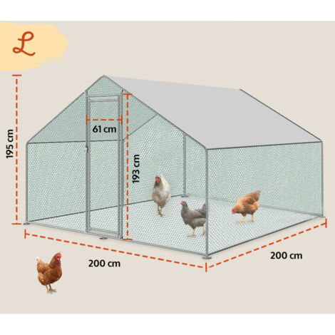 Bb-Loisir – Enclos poulailler 4m2 en métal avec toit imperméable – Structure robuste – Protection contre prédateurs – Pour poules et petits animaux (1/5)