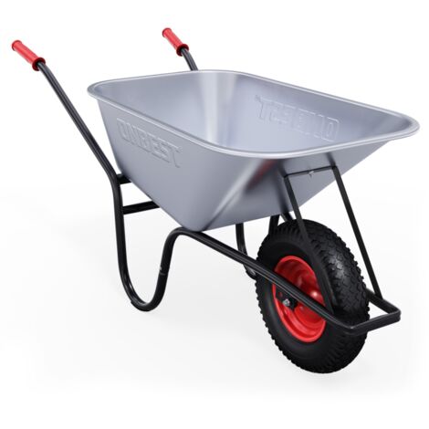 Brouette en acier galvanisé charge 250kg avec roues pneumatiques inclus sac pour déchets (1/5)