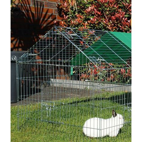 Parc Enclos lapin Extérieur grillage en métal Haute Qualité pour lapins  1,80 x 0,74