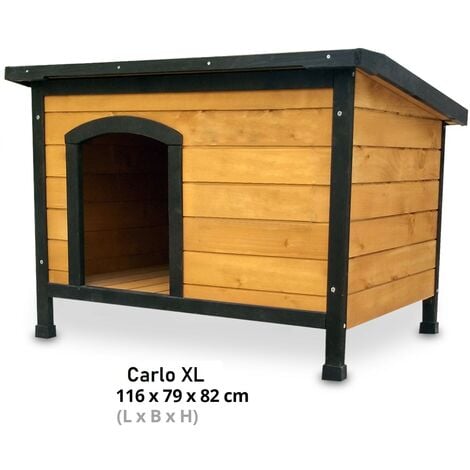 Niche Chien bois pin haute qualité avec toit pliant Carlo 226 XL 116 x 79x 82 cm