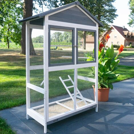 Volière Cage à oiseaux en bois de haute qualité 122x58x177cm pour intérieur et extérieur –Modèle « Apollo XL 304 » (1/5)