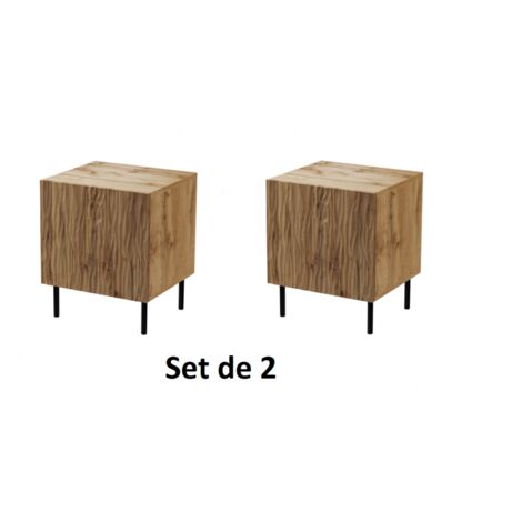 Table de chevet Set de 2 Wotan artisan 44x54x41 cm de haute qualité YOUNGE (1/4)