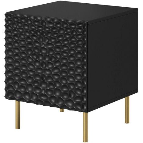 Table de chevet Set de 2 Noir mat 44x54x41 cm de haute qualité HOTI (1/4)