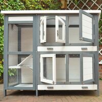Cage Clapier Extérieur pour lapins 122x42,5x104 cm Modèle- Miette 081 Gris-blanc