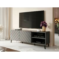 Meuble TV 150x52x42 cm Graphite ABI meuble Hi-fi luxueux sideboeard sur pied
