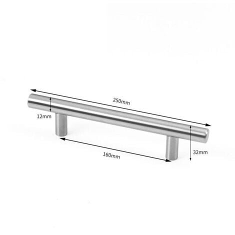 Ensemble complet de 10 poignées de meubles de cuisine, entraxe 160 mm, poignées de meubles de cuisine en acier inoxydable, poignées d'armoire, poignées de porte de cuisine, poignées de meubles de cuis