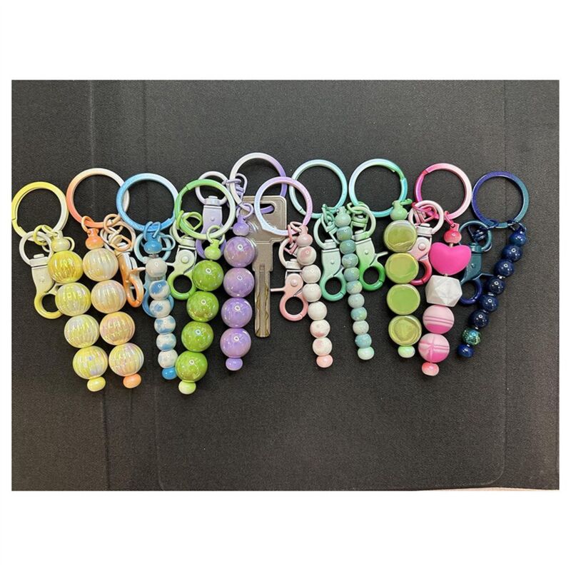 30 Pcs Beadable Keychains Making Kit - DIY Beaded Keychain Supplies With Bars & Rings