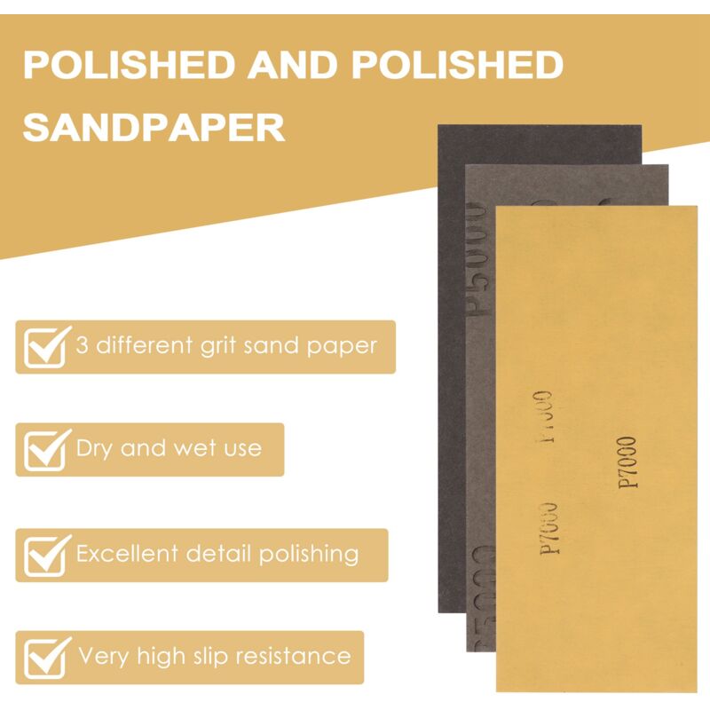 3-in-1 Wet Dry Sandpaper Set,48 Sheets Of 80 To 3000 Jamaica