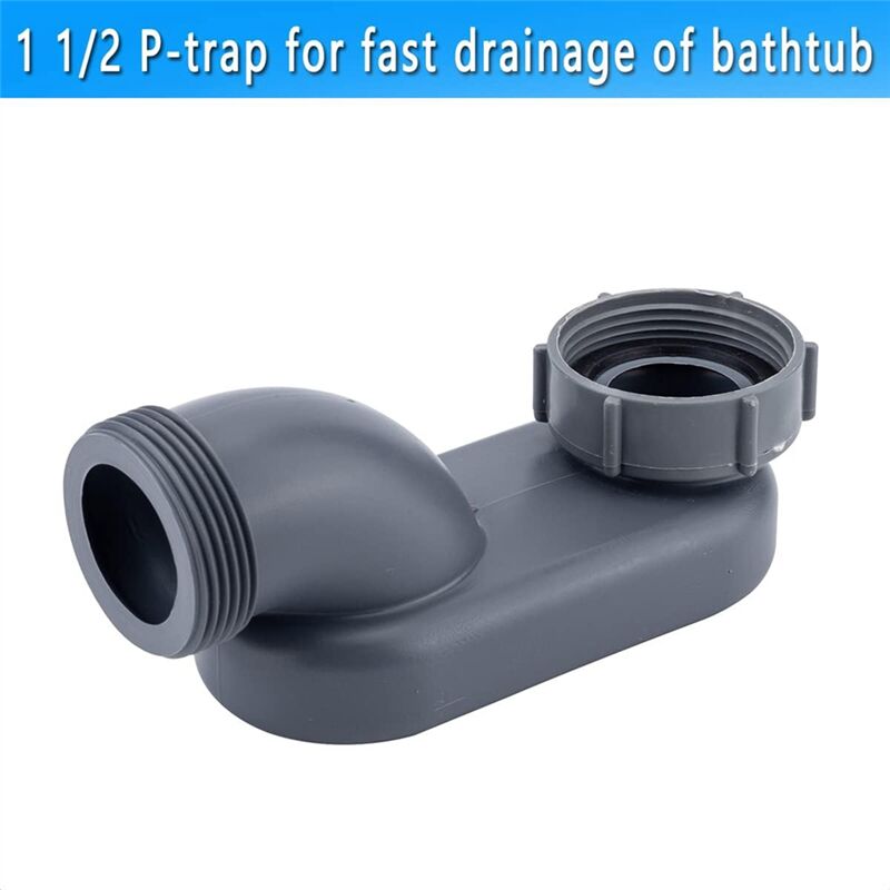 Bath Shower Drain Low Profile P Trap 1 1/2" Bath Flat Trap Kit For