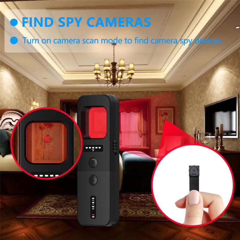Hidden Camera Detector - Pocket Sized Anti Spy / Bug Sweeper Listening Device GPS Tracker Detector, RF Wireless Signal Scanner, Red LED For Home, Bathroom, Office, Travel (X13) Price In UAE