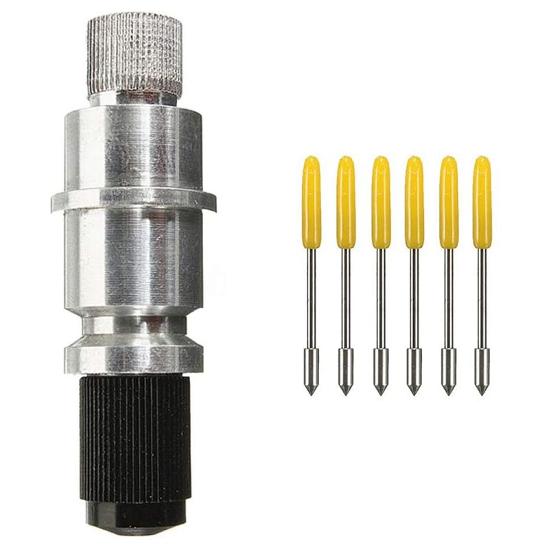 15-Piece Graphtec CB09U Blade Set - 30 Degree Replacement Blades For Vinyl Cutters, Aluminum Housing