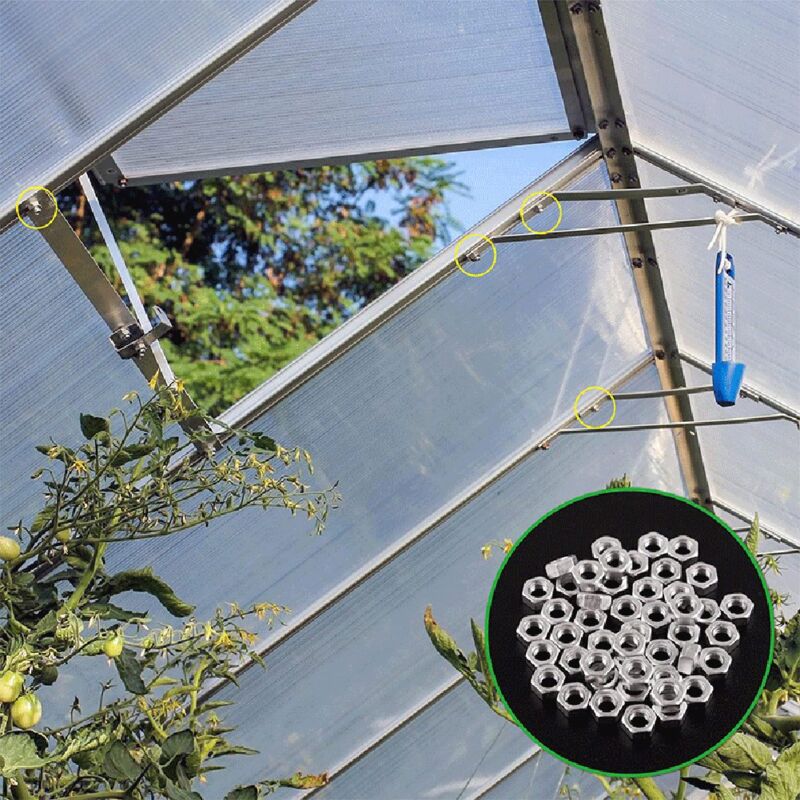 50 Pcs Nuts And 50 Pcs Bolts Greenhouse Bolts And Nuts Sets Glasshouse