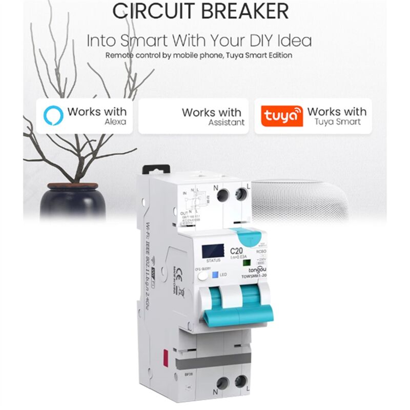 WiFi Enabled Smart Circuit Breaker With Metering Control Switch Overcurrent Protection & Wireless Connectivity Black Color - View #9