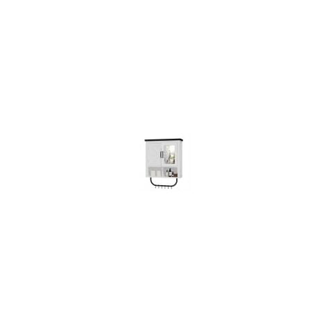 Farmhouse Double Door Wall Mounted Bathroom Cabinet with Mirror and Towel, White