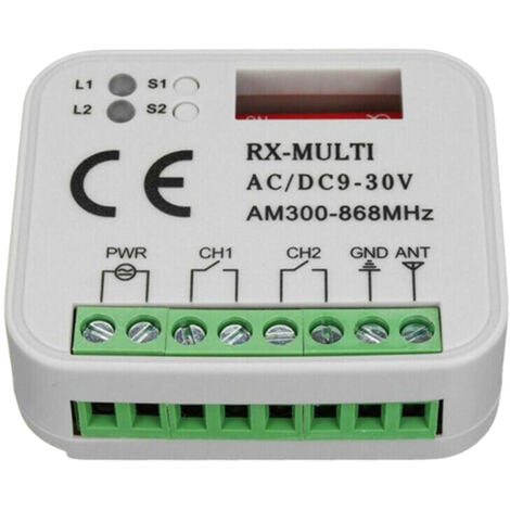 Garage Gate Remote Receiver 433 868MHz RX MULTI 300-900MHZ AC/DC 9-30V with Control