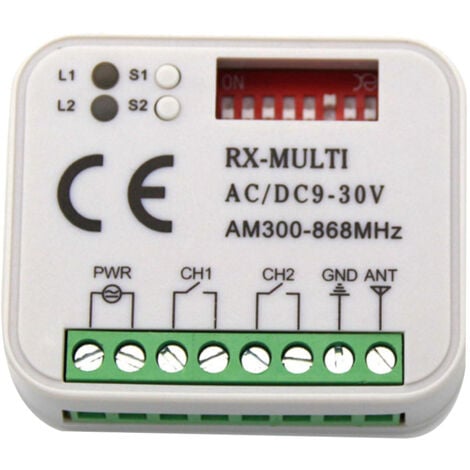 Garage Gate Remote Receiver 433 868MHz RX MULTI 300-900MHZ AC/DC 9-30V with Control