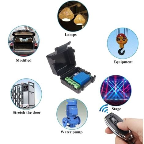 Universal Wireless Remote Control Switch DC12V 1CH Relay Receiver Module RF Transmitter 433Mhz Smart Controls