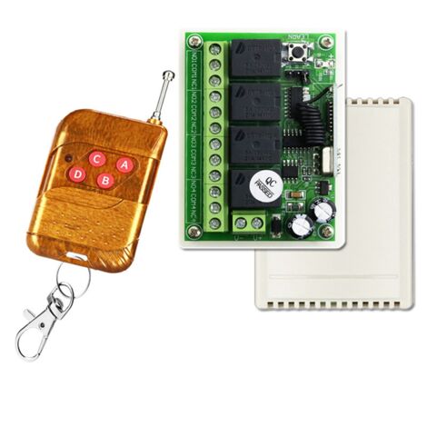 433MHz 12V 24V Relay Module Receiver with Transmitter RF Wireless Remote Control Switch for Garage Light Motor DIY