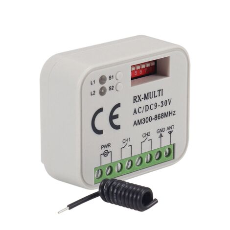 Remote Control Switch Receiver 300-868MHz Universal AC/DC 9-30V for Garage Door