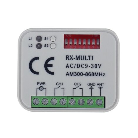 Remote Control Switch Receiver 300-868MHz Universal AC/DC 9-30V for Garage Door