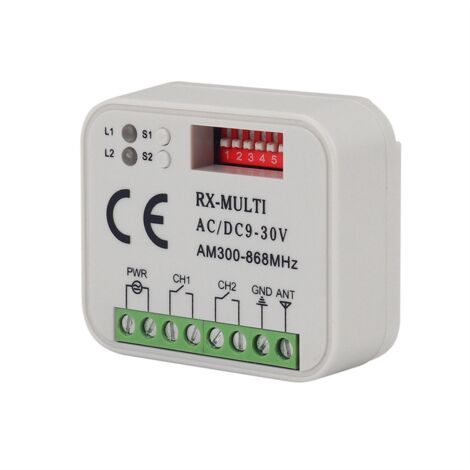 Remote Control Switch Receiver 300-868MHz Universal AC/DC 9-30V for Garage Door