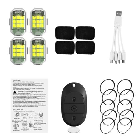 IFutniew 4 Pcs 7 Couleurs Drone Strobe Lumière USB LED Anti-collision Vélo Tail Drone Night Fly Mini Signal Clignotant Avertissement Lumière