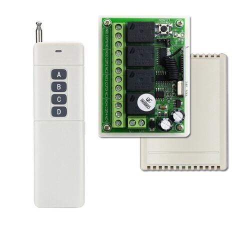 433MHz 12V 24V Relay Module Receiver+1000M Range Transmitter RF Wireless Remote Control Switch for Garage Light Motor
