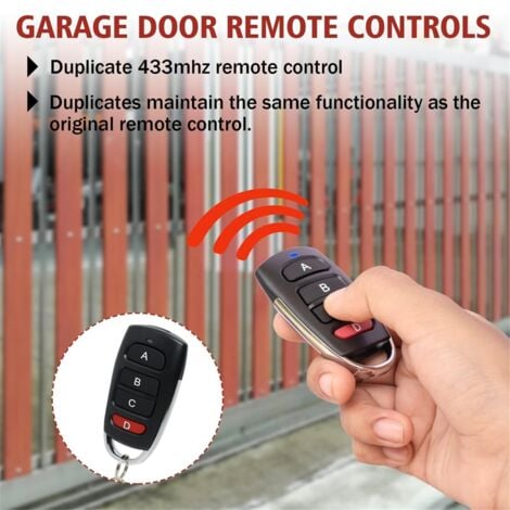 Pack of 4 Universal Garage Door Remote Controls,433 MHz,Clone Switch for Gates and Garages, Handheld Transmitter