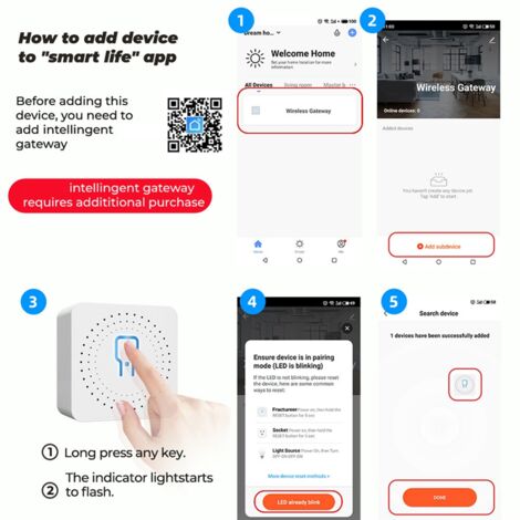 Mini Smart Switch Tuya Zigbee Hidden Breaker Supports Dual-Control
