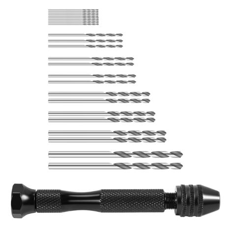 Hand Twist Drill & 25-Piece Micro Drill Bit Set - 0.3mm To 3.6mm Bits For Wood, Plastic, Model Making - View #8