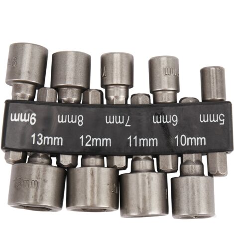 9pcs set 5mm 13mm 1 4inch DIY Hex Shank Socket Sleeve Nozzles Nut Driver Bit Set Drill Adapter for Woodworking Power Tool