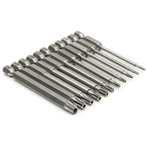11 Pcs Magnetic T6-T40 Torx Screwdriver Bit Set Star 6 Point Drill Bits ...
