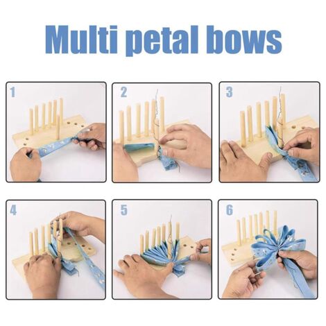Double Sided Bow Maker for Ribbon, Wooden Wreath Tool Portable Tie Machine