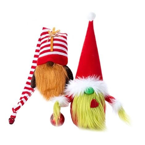 Christmas Gnomes Decorations 2 Pack Handmade Plush Scandinavian Santa Table Tiered Tray Ornament