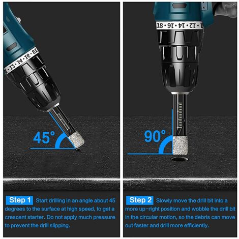 5 PCs Dry Diamond Drill Bits Set 6mm Round Shank Brazed Holes Saw Bit for Ceramic Marble Tile Hard Materials