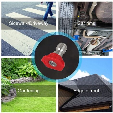 Gutter Cleaning Tool Pressure Washer - Extension Wands, Roof Cleaner Nozzle 4000 Psi 5 Tips, Window Washing Accessories, Power