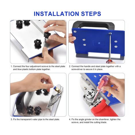 45° Tile Chamfering Tool With Angle Grinder Stand – Fixed Holder For 4" Grinder, 720W