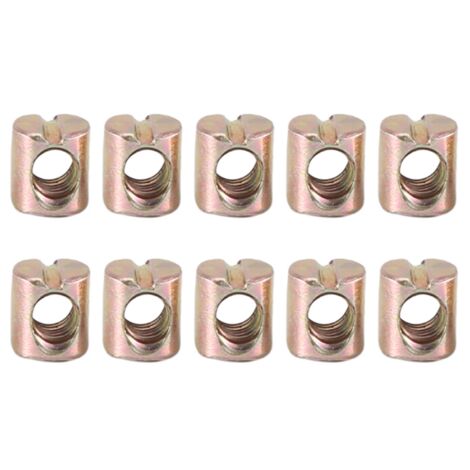10pcs M6 Barrel Bolts Dowel Slotted Furniture Nut for Beds Crib Chairs