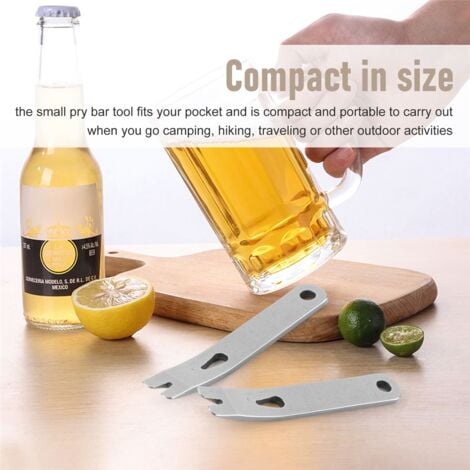 8 Pieces Mini Pry Bar Stainless Steel Flat Multifunction Small EDC Crowbar Survival Opener Tool Set