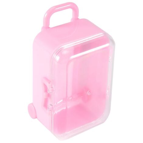 Pink mini roller travel suitcase candy box personality wedding luggage trolley case toy small storage