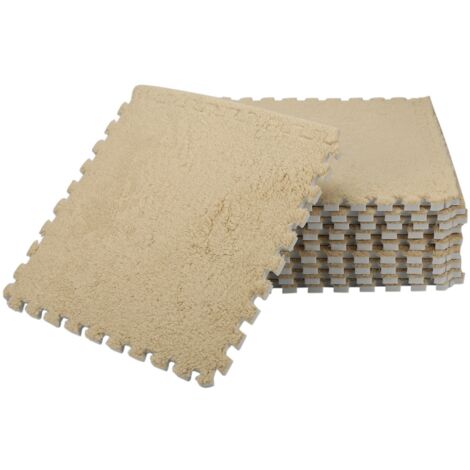 10 Piece Interlocking Foam EVA Fuzzy Mat Flooring Carpet Tiles for Kids - perfect Nursery DéCor, Baby Room, Playroom and Room
