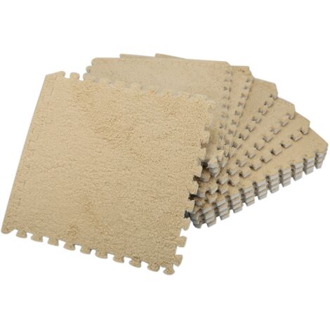 10 Piece Interlocking Foam EVA Fuzzy Mat Flooring Carpet Tiles for Kids - perfect Nursery DéCor, Baby Room, Playroom and Room