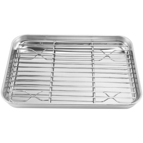 Inch Toaster Oven Tray and Rack Set, Small Stainless Steel