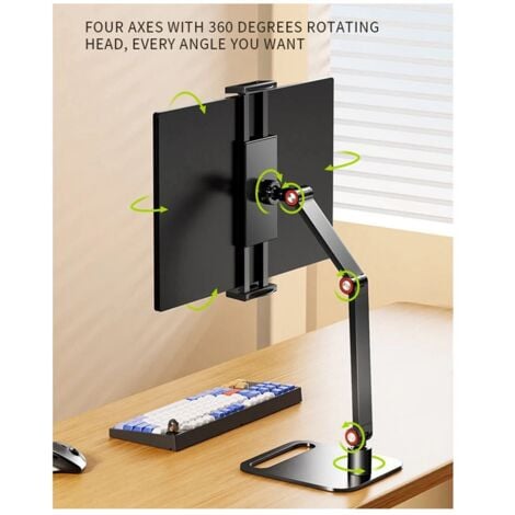 Portable Monitor Stand Adjustable 360° Swivel Bracket Tablet Holder Compatible with Desktop Clamp