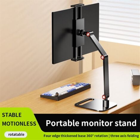 Portable Monitor Stand Adjustable 360° Swivel Bracket Tablet Holder Compatible with Desktop Clamp