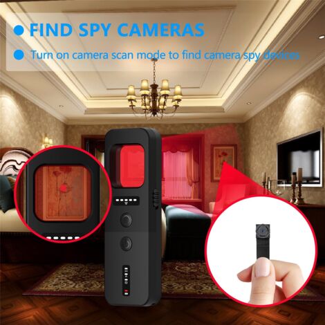5-in-1 Hidden Camera Detector GPS Tracker Infrared Scanner Bug RF Signal Device-Black