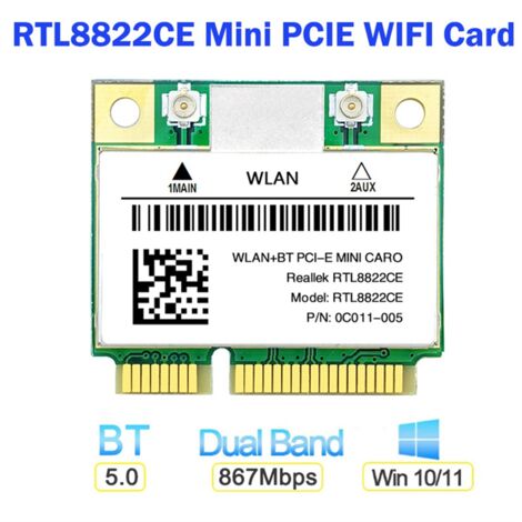 Carte WiFi Mini-PCIe RTL8821AE - Bluetooth 802.11ac Pour ASUS, HP, Toshiba