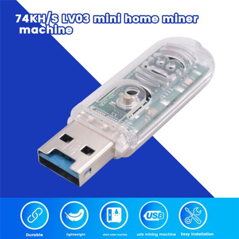 V3 Silent Miner Machine Usb Mining 74KH/S LV03 Mini Home Asic